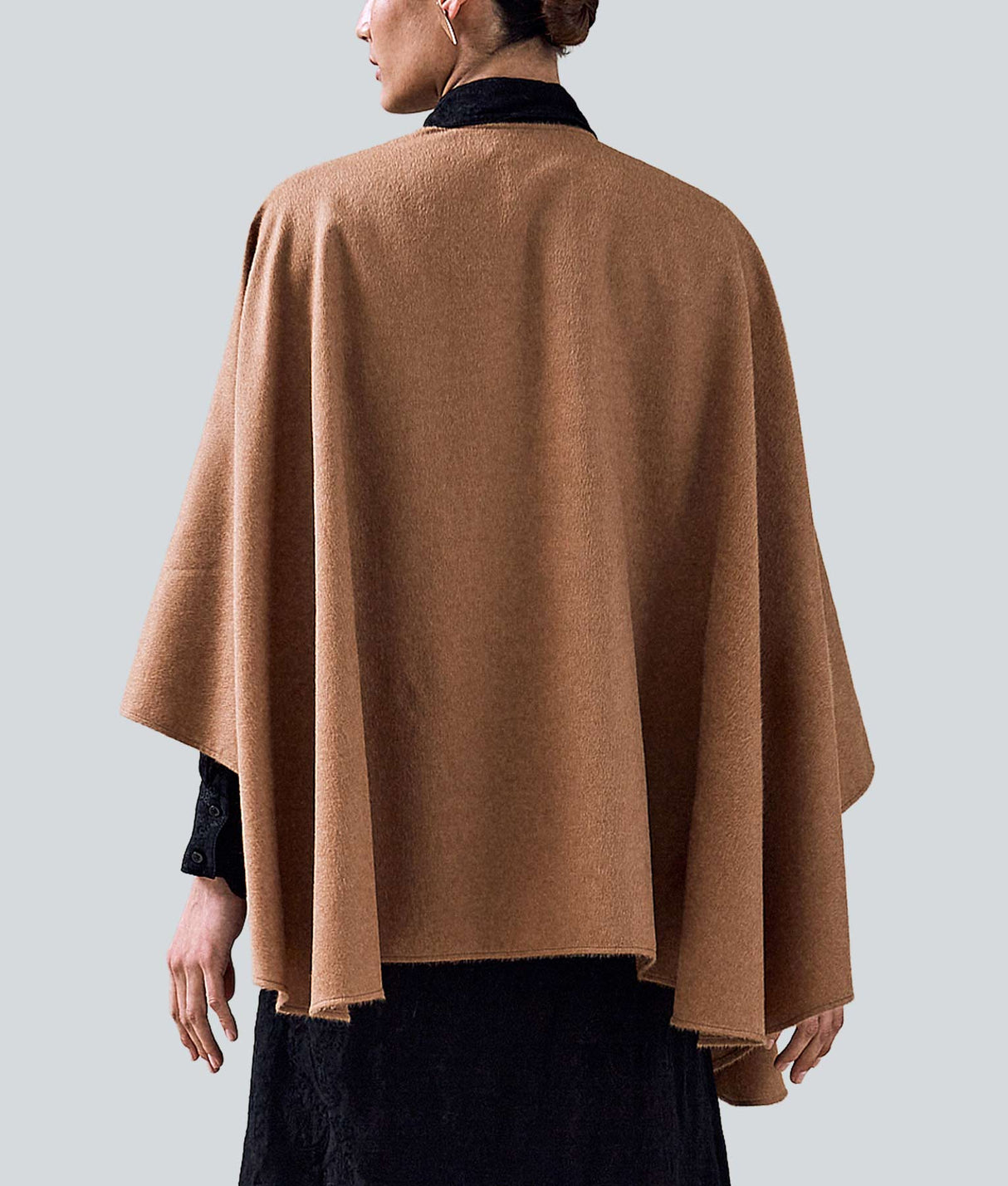 Baby Alpaca Ruana - Tobacco Brown