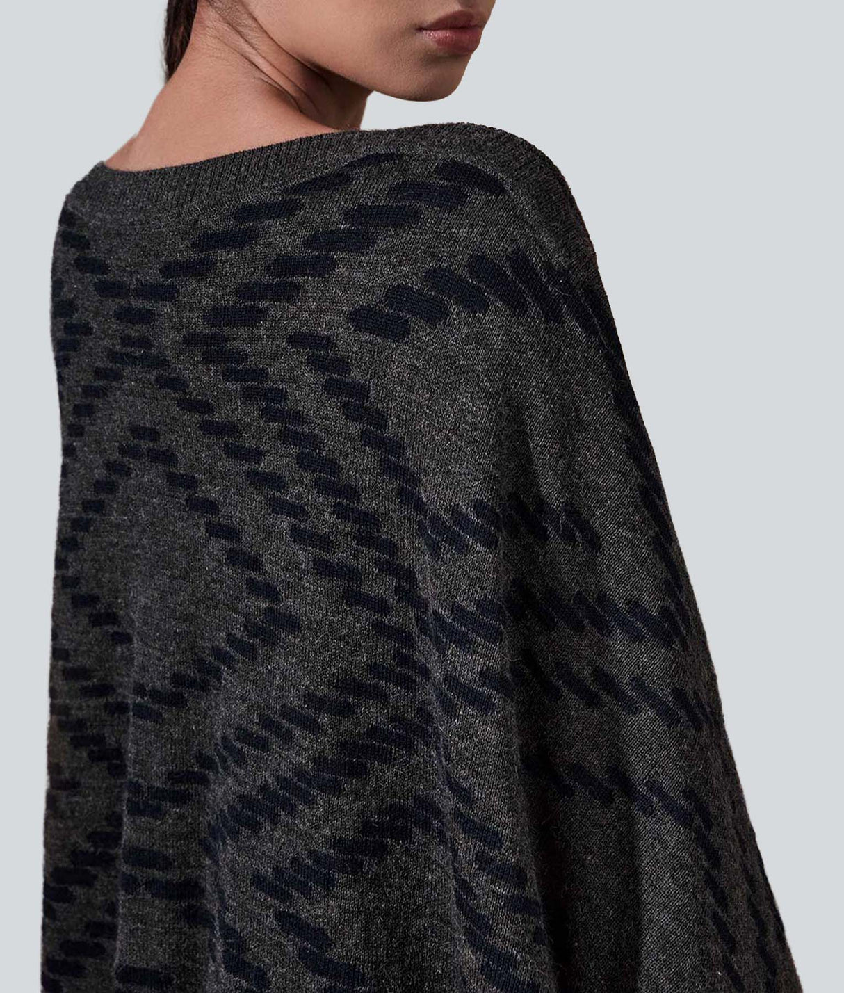Two-Tone Poncho with Sleeves