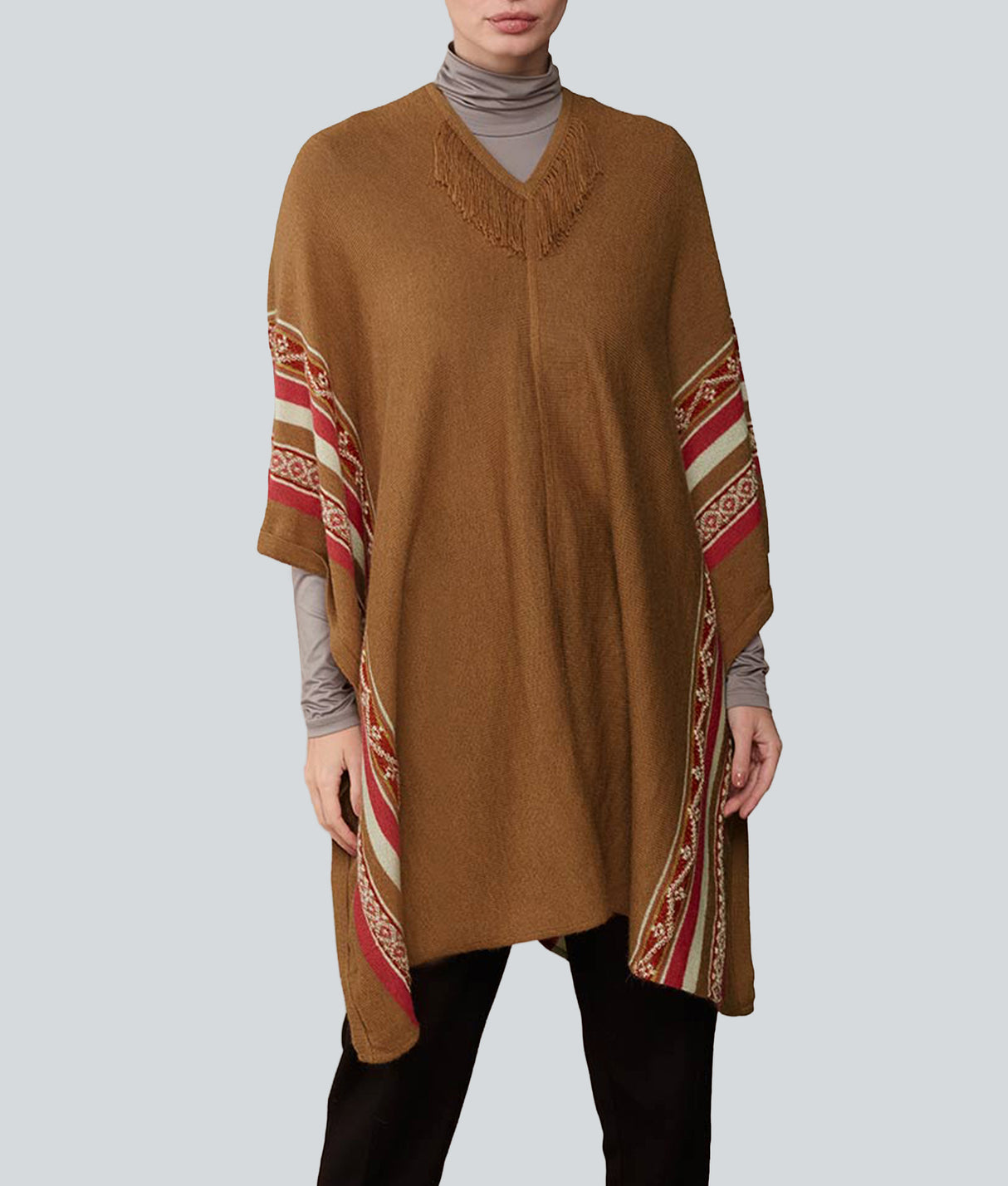 Poncho Con Flecos