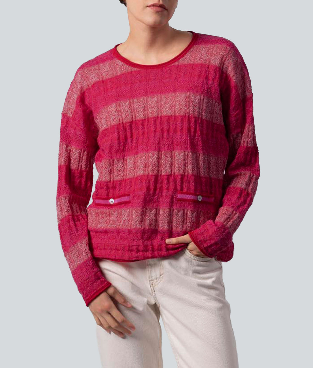 Jacquard Sweater with Pocket