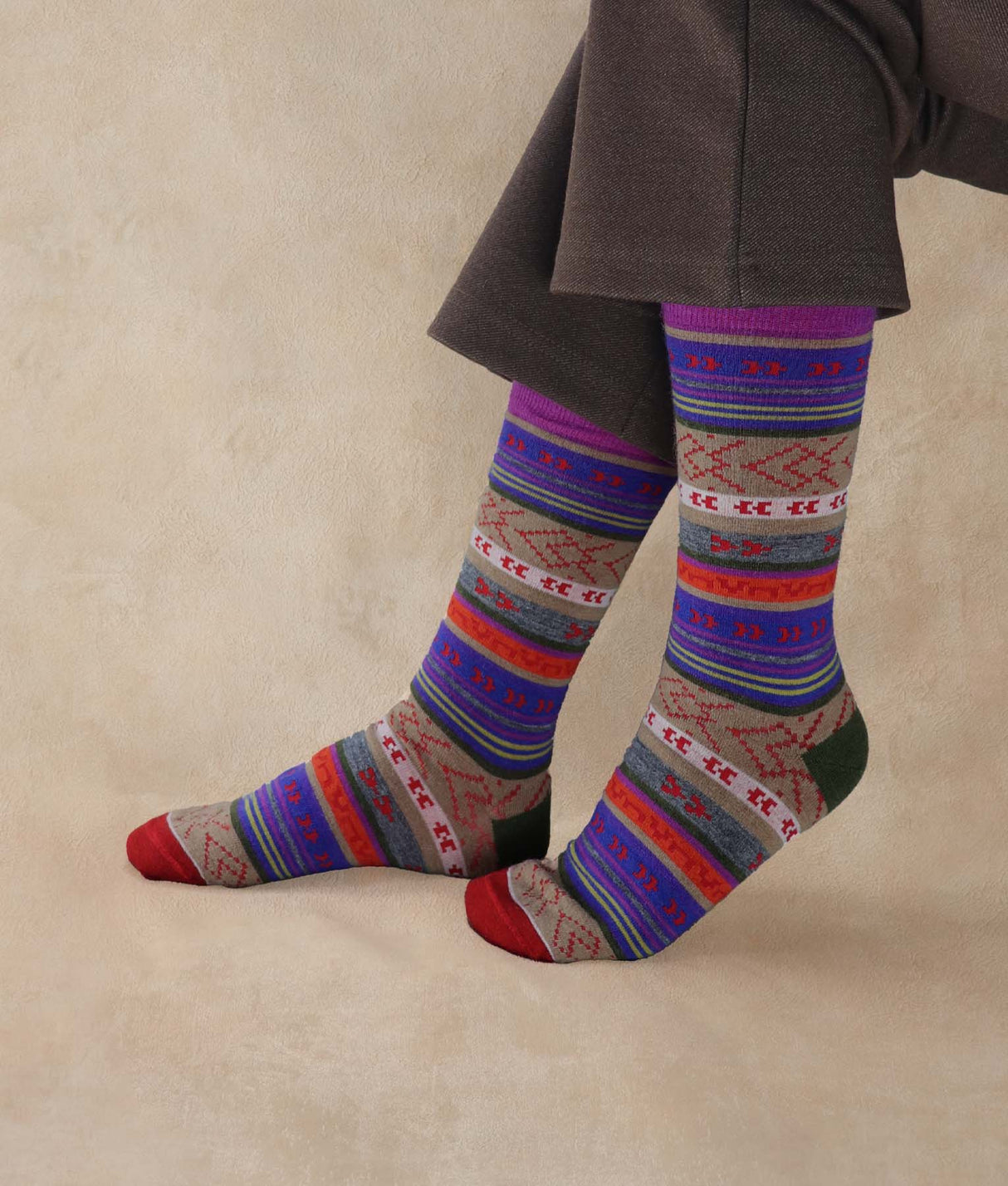 Medias Mujer Multi Jacquard - Purpura Imperial Multicolor