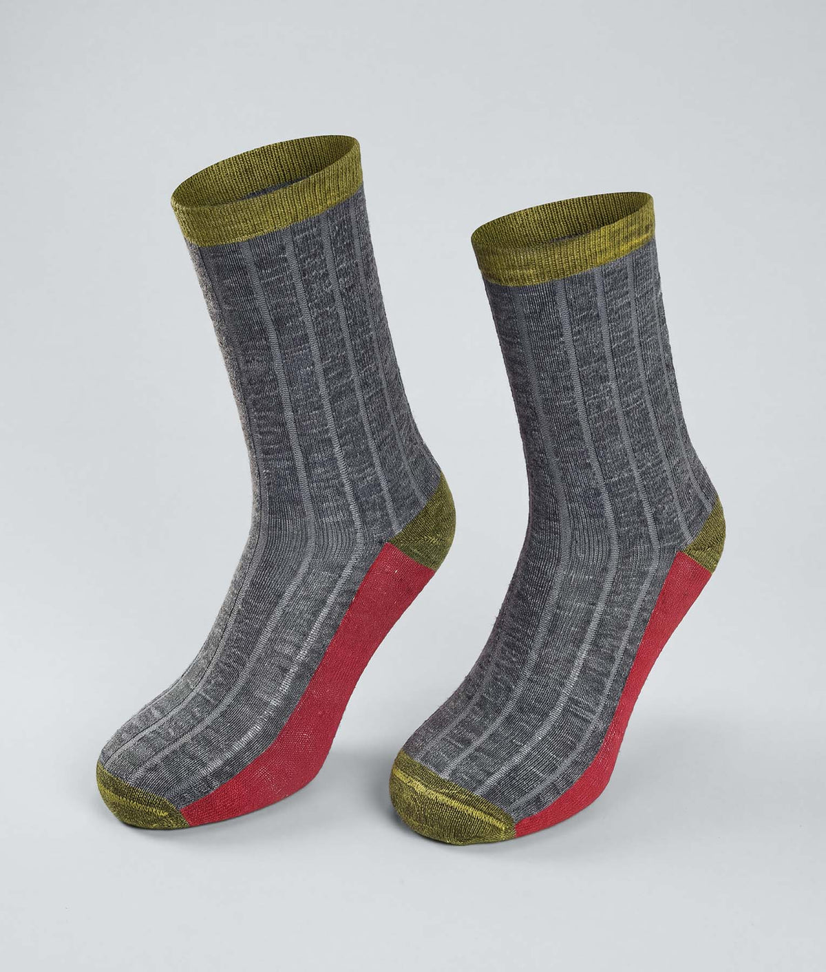Medias Mujer Ribbed Color Block - gris