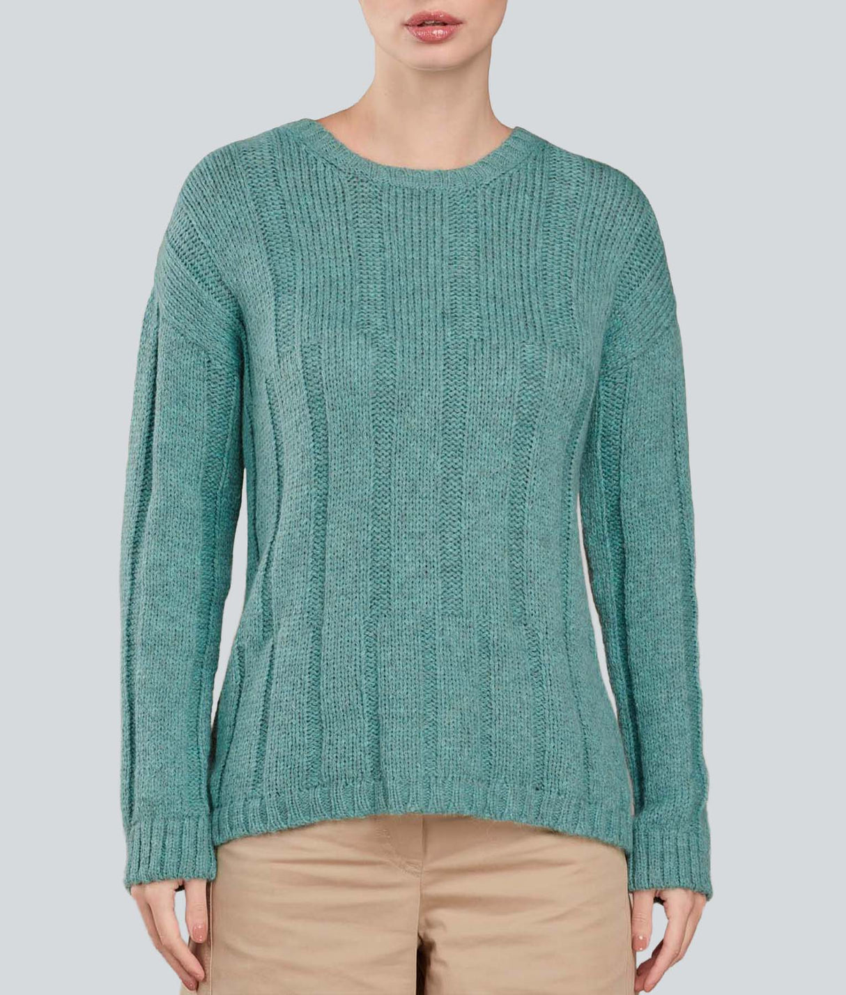 Ribbed Long Cardigan - Aqua Turquoise