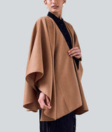 Baby Alpaca Ruana - Tobacco Brown