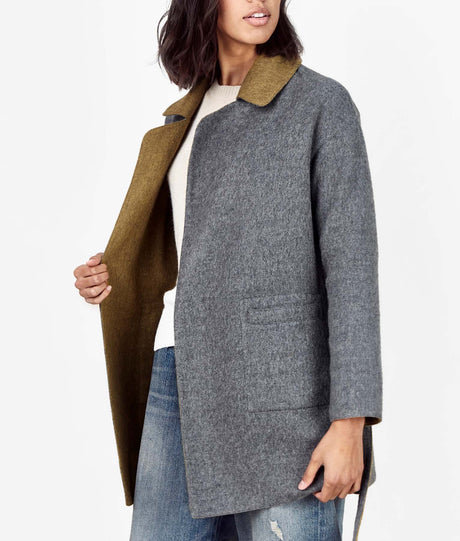 Abrigo Wrap Reversible - Gris Gadget Y Olivenite