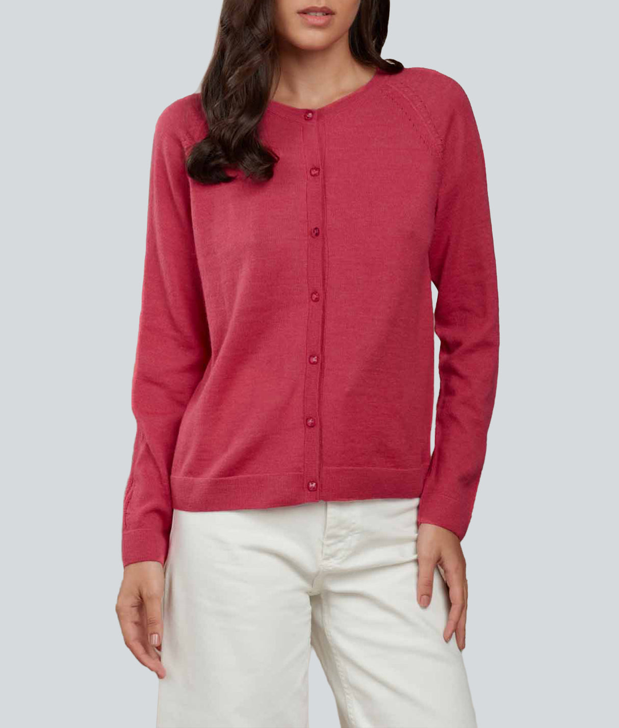 Cardigan Basico - Vino De Frambuesa