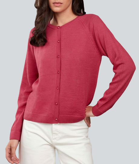 Cardigan Basico - Vino De Frambuesa