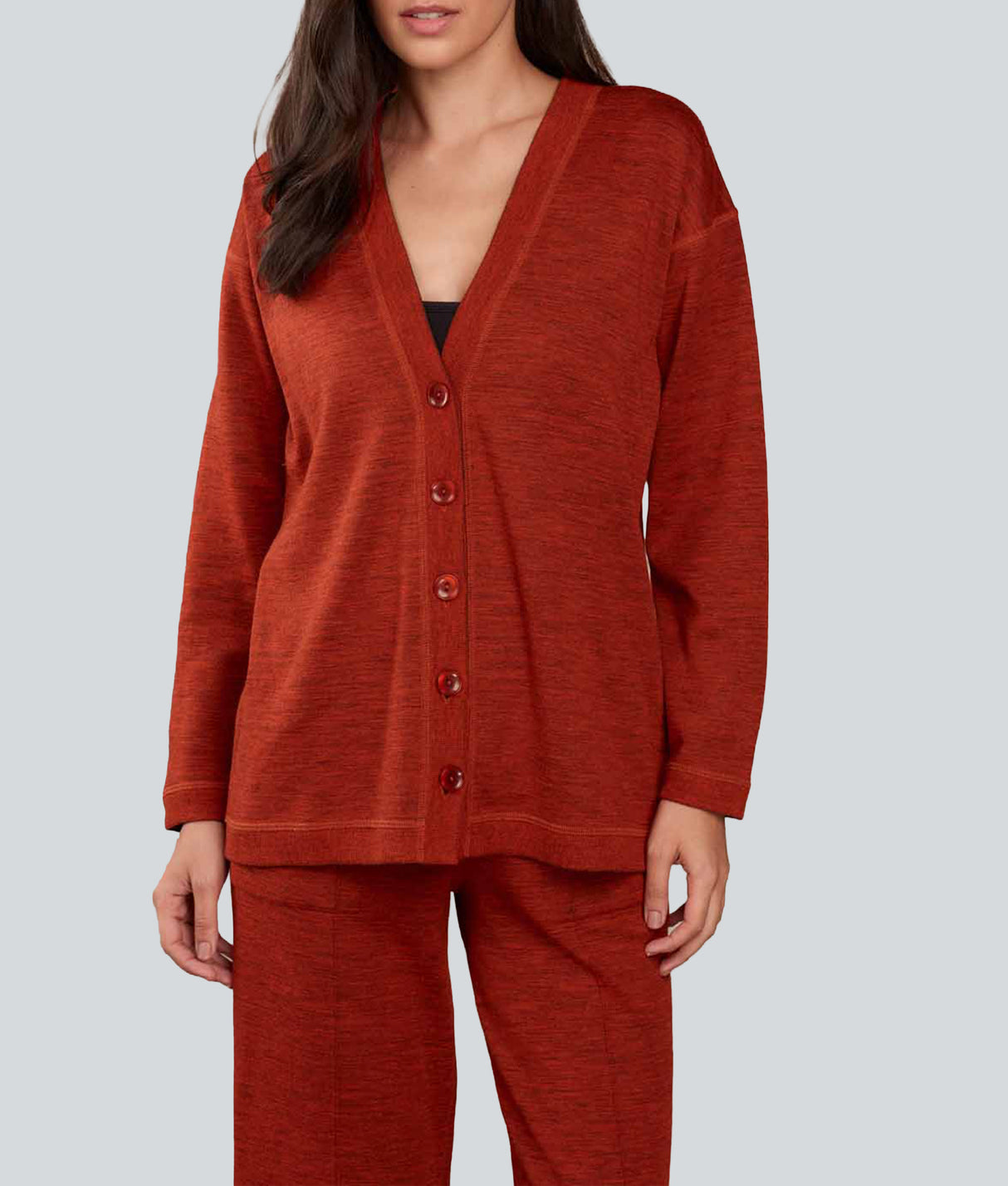 Cardigan Corto - Azul Medianoche  y Terracota