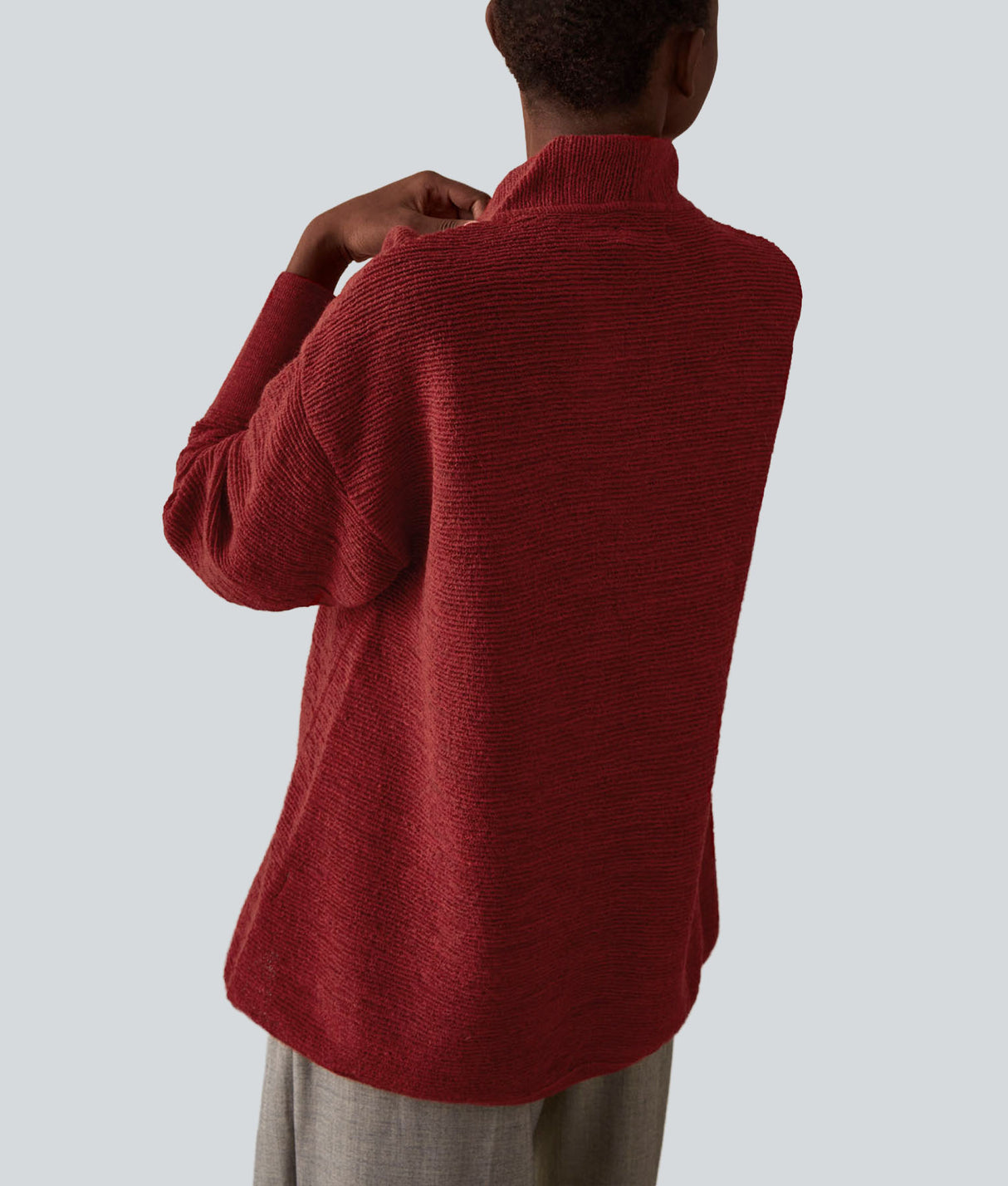 V-neck Sweater - Pompeii Red