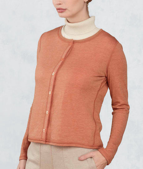 Cardigan Básico Reversible - Siena Tostada Y Bronceado Cobrizo