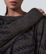 Two-Tone Poncho with Sleeves