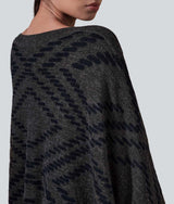 Two-Tone Poncho with Sleeves
