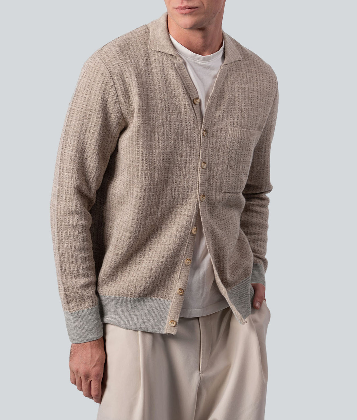 Cardigan con Cuello Camisero