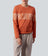Round-Neck Triangle Sweater - Terracotta and Light Beige