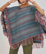 Poncho Reversible - Rayas Acanaladas