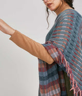 Poncho Reversible - Rayas Acanaladas
